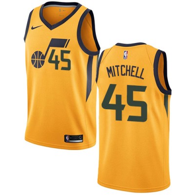 Nike Utah Jazz #45 Donovan Mitchell Yellow Youth NBA Swingman Statement Edition Jersey